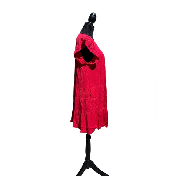 Altar’d State Red Ruffle Sleeve Dress size Medium - Picture 3 of 11